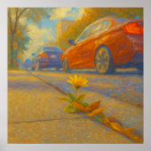 Urban Flower - Pastel schilderstijl kunst Poster (Voorkant)