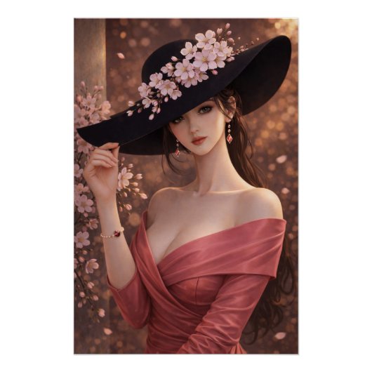 URBAN FLUID ELEGANCE — Crimson Bloom Perfect Poster (Voorkant)