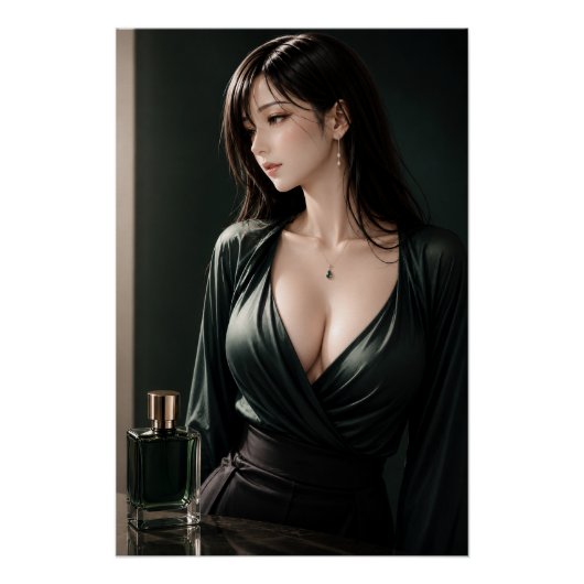 URBAN FLUID ELEGANCE — Emerald Essence Perfect Poster (Voorkant)