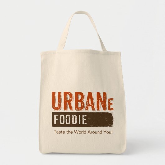 Urban Foodie Brown Logo Grocery Tas (Voorkant)