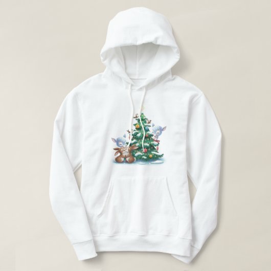 Urban Forest Rebels: 3D Graffiti Winter Wildlife Hoodie (Design voorkant)