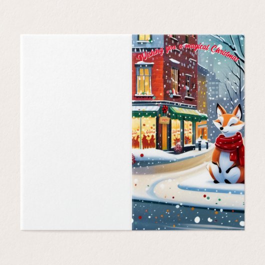 Urban Fox Christmas Kaart (Buitenkant ongevouwen)