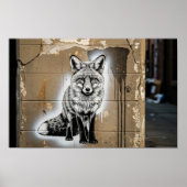 Urban Fox Stencil Poster (Voorkant)
