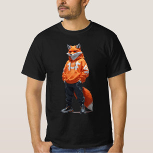 Urban Fox Vibes - futuristisch streetwear design T-shirt