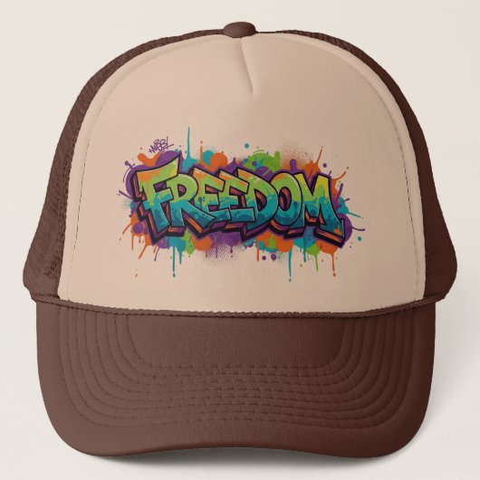 Urban Freedom Graffiti Street Art Trucker Pet (Voorkant)