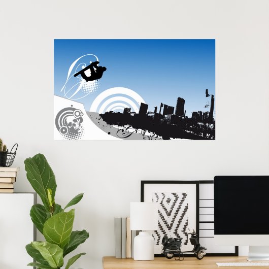 Urban Freestyle Snowboarding Poster (Thuiskantoor)