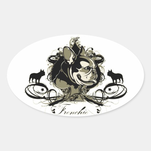 Urban French Bulldog Hondenras Sticker (Voorkant)
