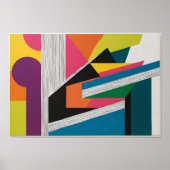 Urban Frequency - Kleurrijke geometrische Abstract Poster (Voorkant)