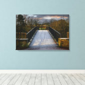 Urban Frosty Footbridge, Bradford Canvas Afdruk (Insitu (Houten vloer))