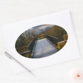 Urban Frosty Footbridge, Bradford Ovale Sticker (Envelop)