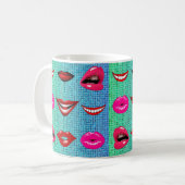 Urban Funky Hip Cool Lips Patroon Koffiemok (Voorkant links)
