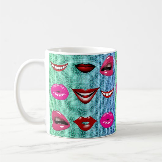 Urban Funky Hip Cool Lips Patroon Koffiemok (Links)