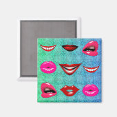 Urban Funky Hip Cool Lips Patroon Magneet (Voorkant / Achterkant)