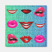 Urban Funky Hip Cool Lips Patroon Magneet (Voorkant)