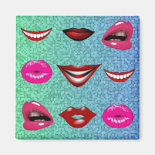 Urban Funky Hip Cool Lips Patroon Magneet (Voorkant)
