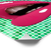 Urban Funky Hip Cool Lips Patroon Perfect Poster (Hoek)