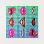 Urban Funky Hip Cool Lips Patroon Wandkleed (Voorkant (horizontaal))