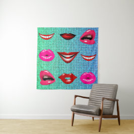 Urban Funky Hip Cool Lips Patroon Wandkleed