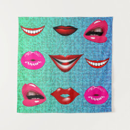 Urban Funky Hip Cool Lips Patroon Wandkleed