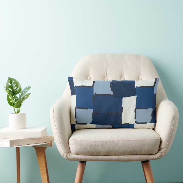 Urban Geo | Cobalt Cool | Hero Pattern Kussen (Stoel)