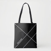 Urban Geometric Black Monogrammed Tote Bag (Voorkant)