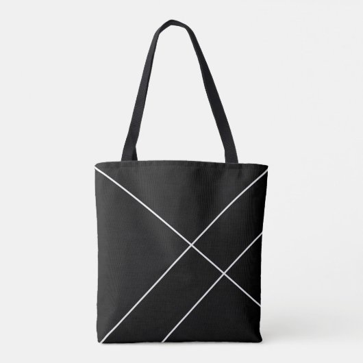 Urban Geometric Black Monogrammed Tote Bag (Achterkant)