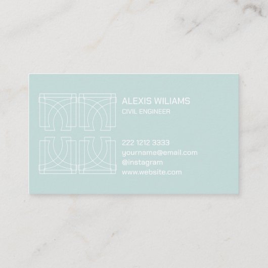 Urban Geometric Minimalist Elegant Professional Visitekaartje (Achterkant)