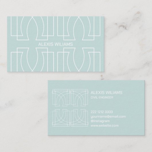 Urban Geometric Minimalist Elegant Professional Visitekaartje (Voorkant / Achterkant)