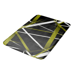 Urban Geometry Zwart Olijfgroen Badmat