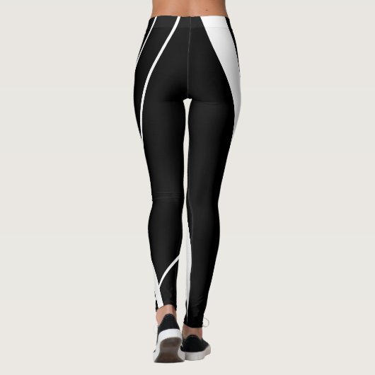 Urban Geometry Zwart-wit Leggings (Achterkant)