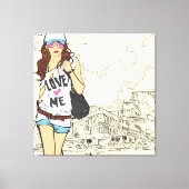 Urban Girl Wrapped Canvas Afdruk (Voorkant)