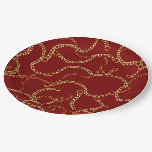 Urban Gold Chains Baroque Pattern  Papieren Bordje (Gekanteld)