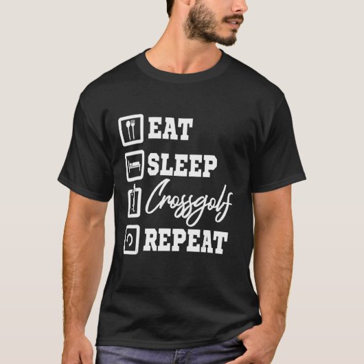 Urban Golf Eat Sleep Crossgolf Herhaling T-shirt (Voorkant)