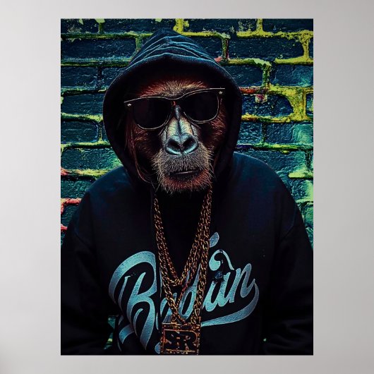 Urban Gorilla – Street Style Canvas Art Print (Voorkant)