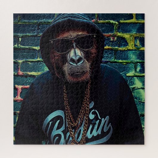 Urban Gorilla – Street Style Canvas Kunstprint Legpuzzel (Verticaal)