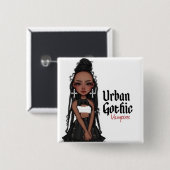 Urban Gothic Vampieren Pin 1 Vierkante Button 5,1 Cm (Voorkant /achterkant)