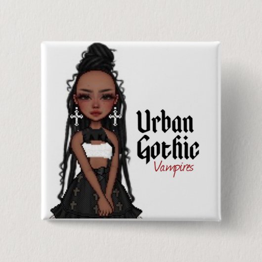 Urban Gothic Vampieren Pin 1 Vierkante Button 5,1 Cm (Voorkant)
