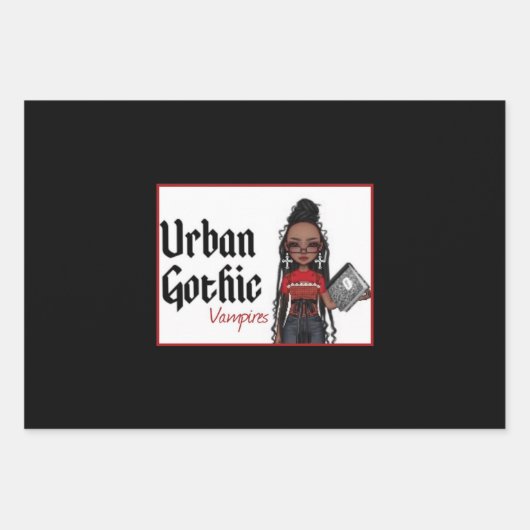 Urban Gothic Vampires Gift Wrap 10 Inpakpapier Vel (Voorkant)