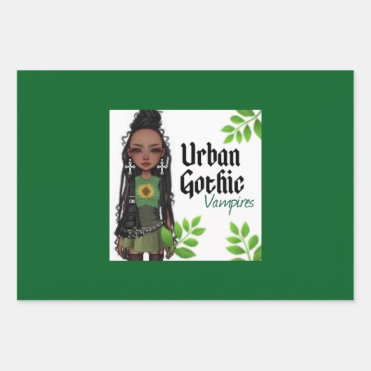 Urban Gothic Vampires Gift Wrap 9 Inpakpapier Vel (Voorkant)