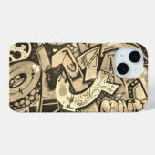 Urban Graffiti Art Beige Case-Mate iPhone Case (Achterkant (horizontaal))