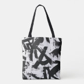 Urban Graffiti Canvas tas – Zwart-wit Abstract (Achterkant)