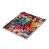 Urban Graffiti Collage with Bold Colors Paint (5) Tegeltje (Zijkant)