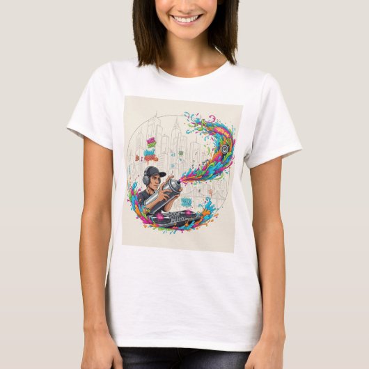 Urban Graffiti DJ Soundwave T-shirt (Voorkant)