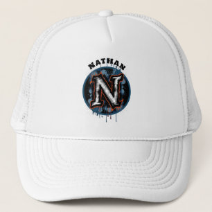 Urban Graffiti Graphic  Monogram "N" Trucker Pet