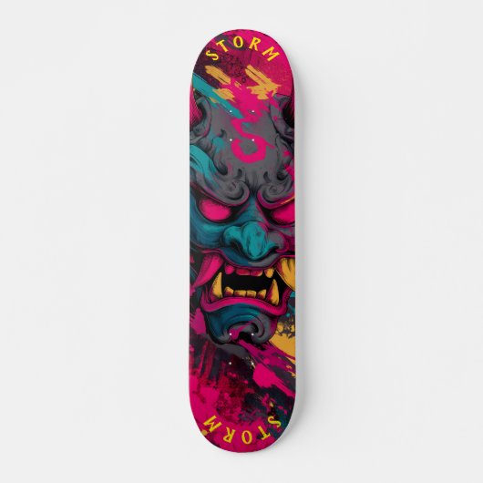 Urban Graffiti Oni Mask –  Schaats Deck Persoonlijk Skateboard (Voorkant)