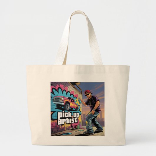 Urban Graffiti & Pickup Artiest Grote Tote Bag (Voorkant)