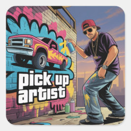 Urban Graffiti & Pickup Artiest Vierkante Sticker