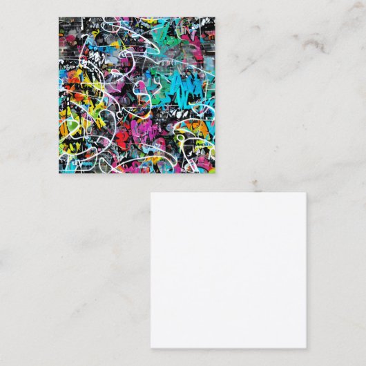 Urban Graffiti Planner Vierkante Visitekaartje (Voorkant / Achterkant)