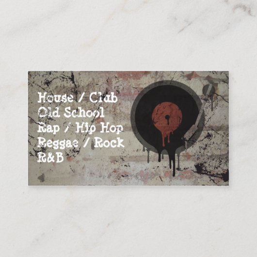 Urban Graffiti Platenspeler DJ Visitekaartje (Achterkant)