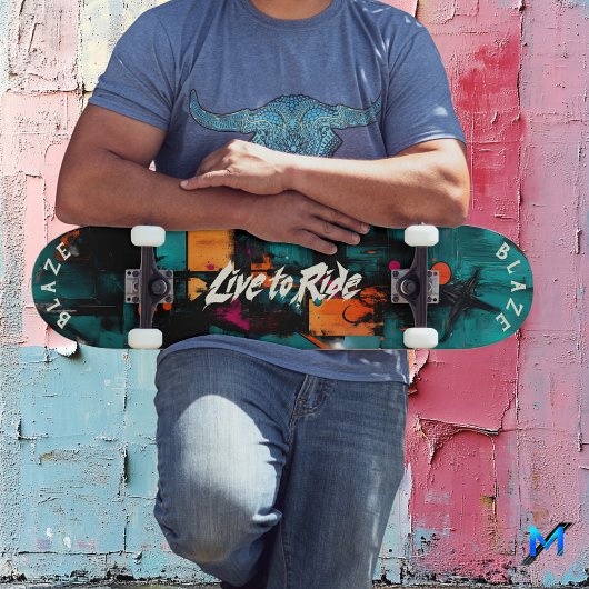 Urban Graffiti Pop Art - Live to Ride Motto Persoonlijk Skateboard